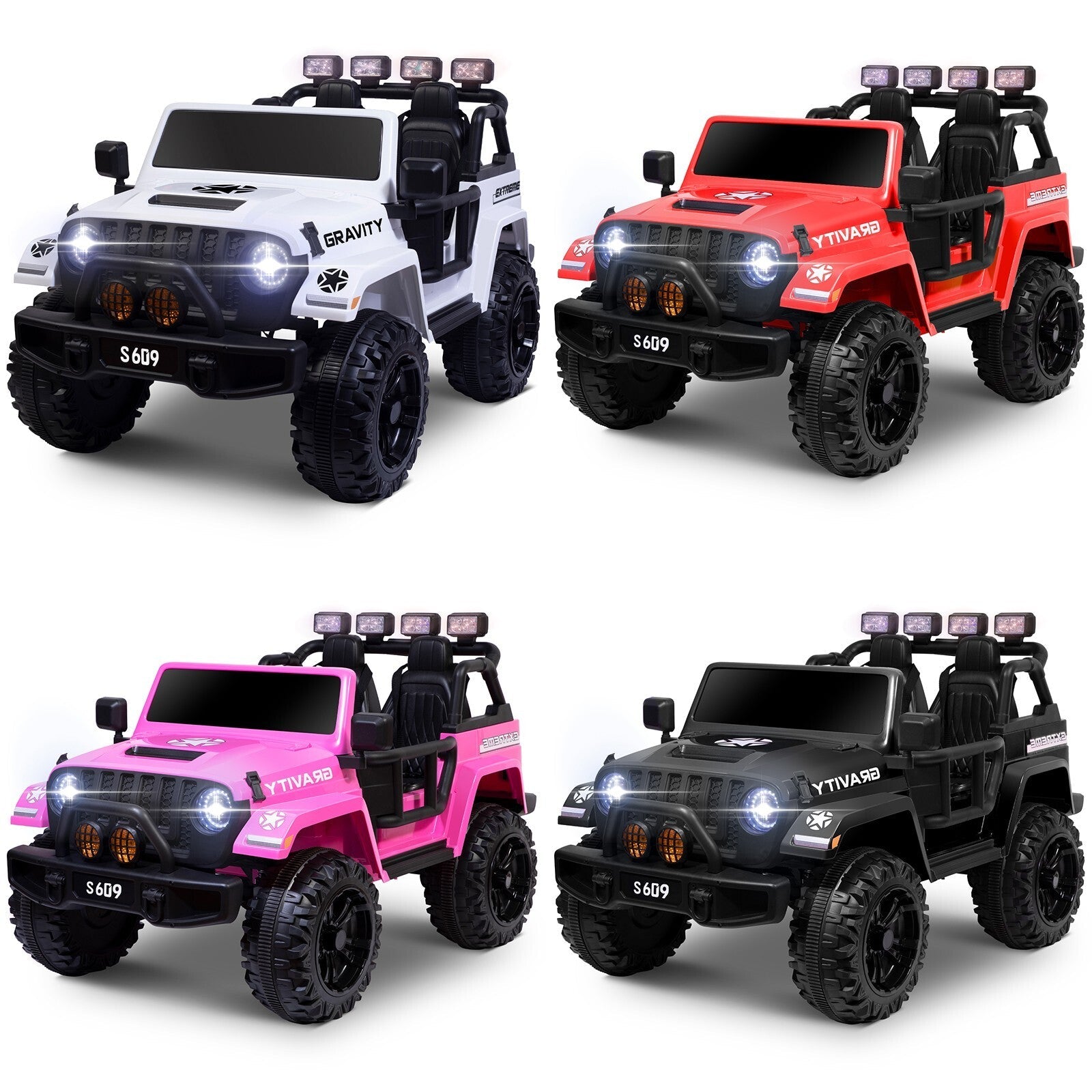 Kids 12V Electric Ride-On Jeep Truck with Remote Control and Powerful Battery