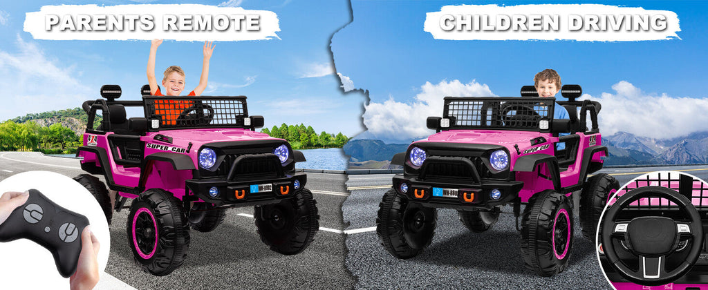 12V Electric Kids Ride-On Truck with Remote Control and 2 Seats