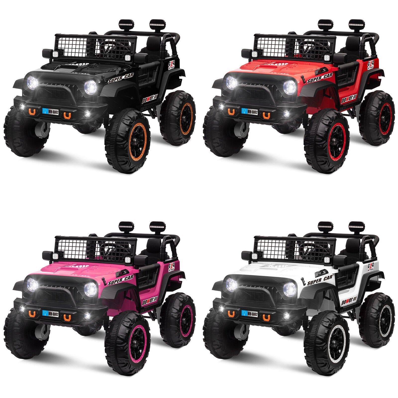 Kids 24V Electric Ride-On Truck with 2WD/4WD Switch and Dual Seats