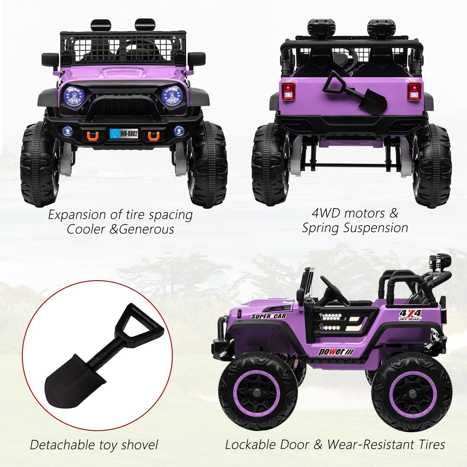 Kids 24V Electric Ride-On Truck with 2WD/4WD Switch and Dual Seats