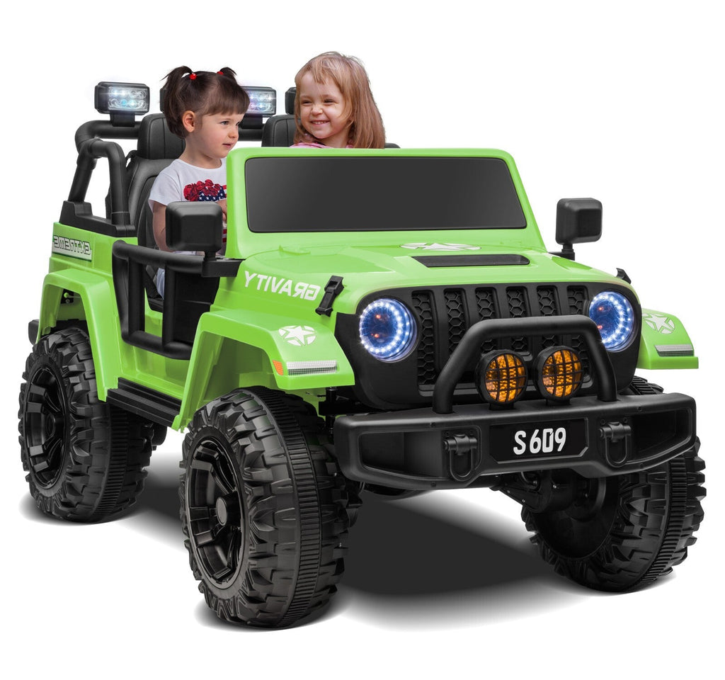 12V Electric Kids Ride-On Jeep Truck with Remote Control Battery-Powered Car Green