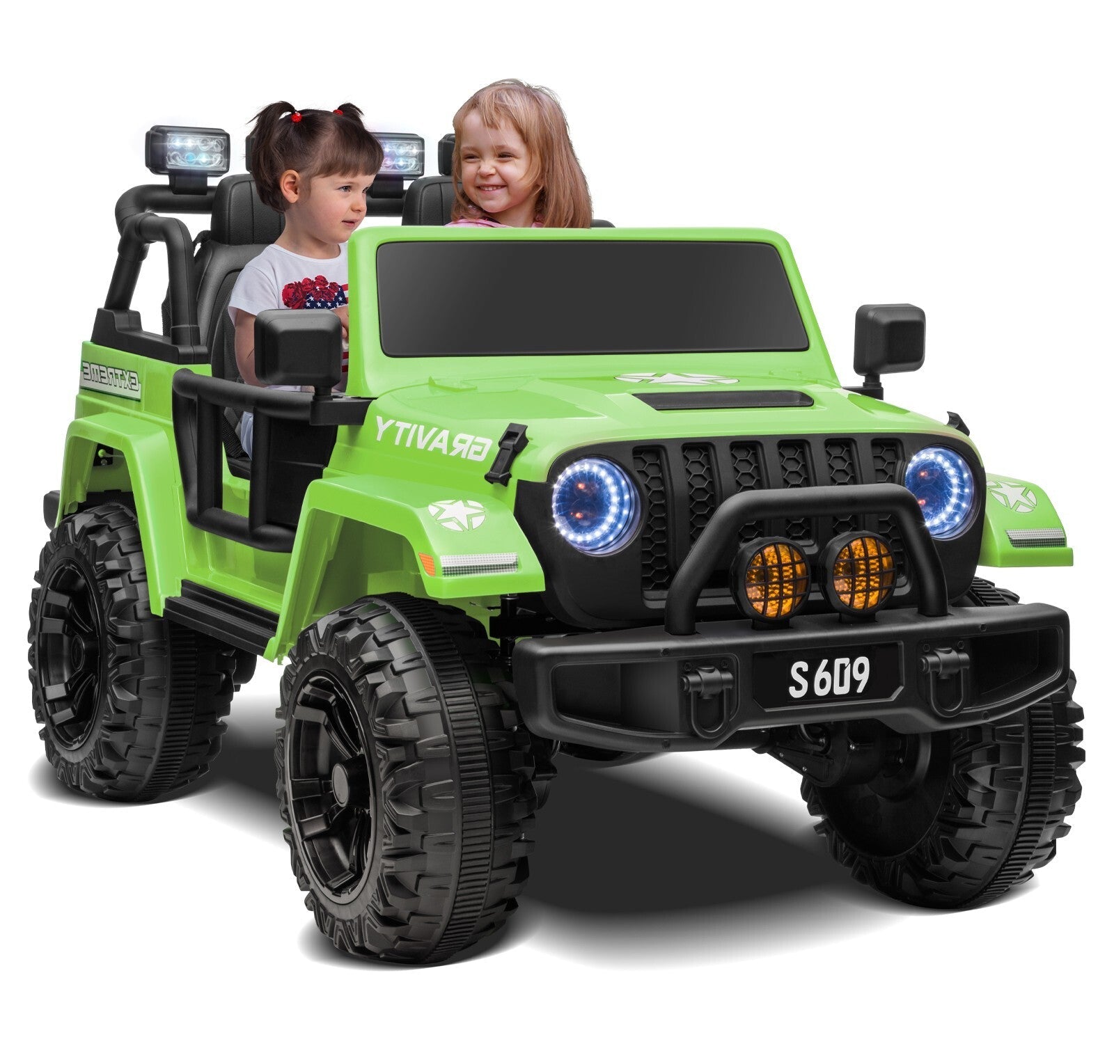12V Electric Kids Ride-On Jeep Truck with Remote Control Battery-Powered Car Green