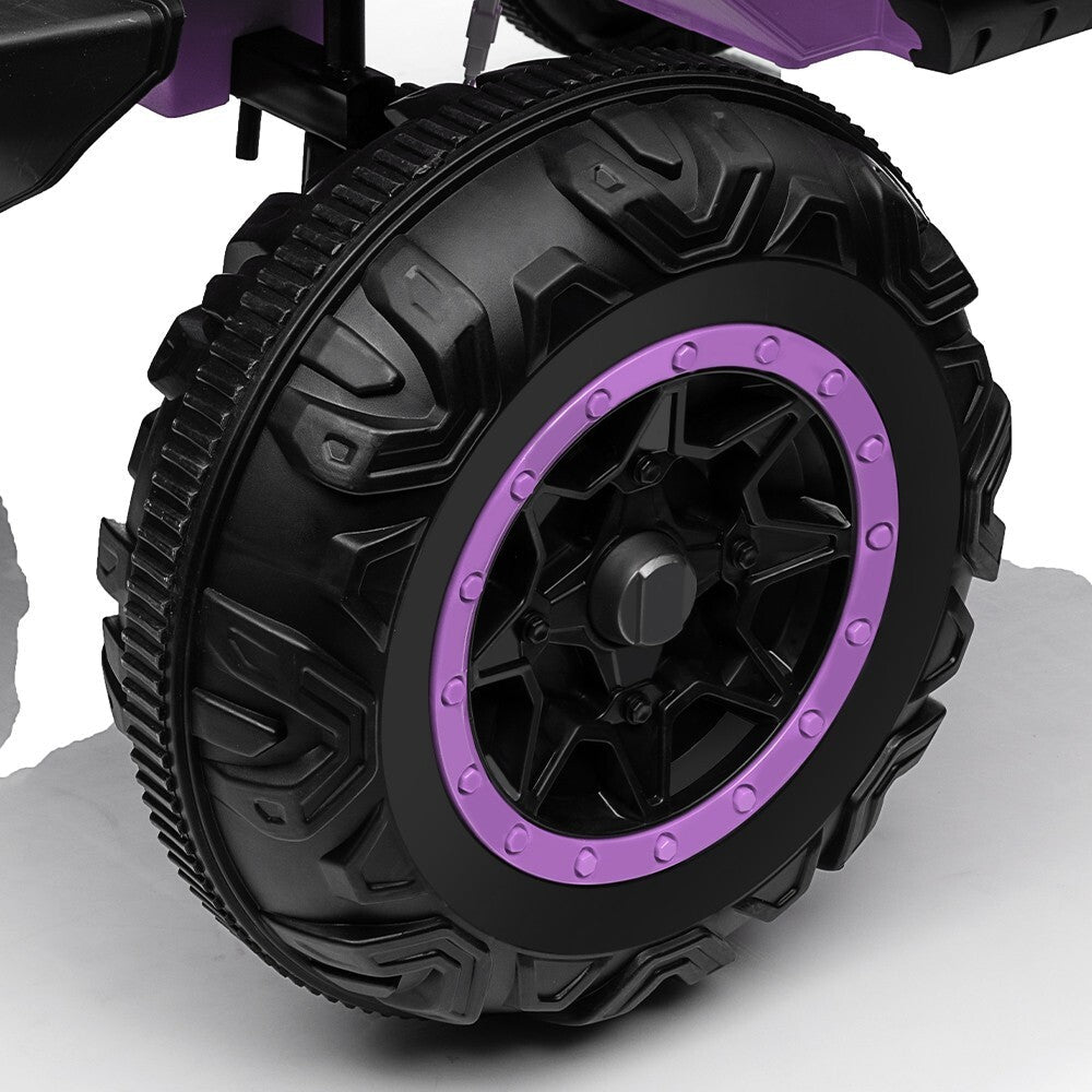 24V Electric Kids Ride-On Car with 2 Seats and 4WD/2WD Switch - Purple