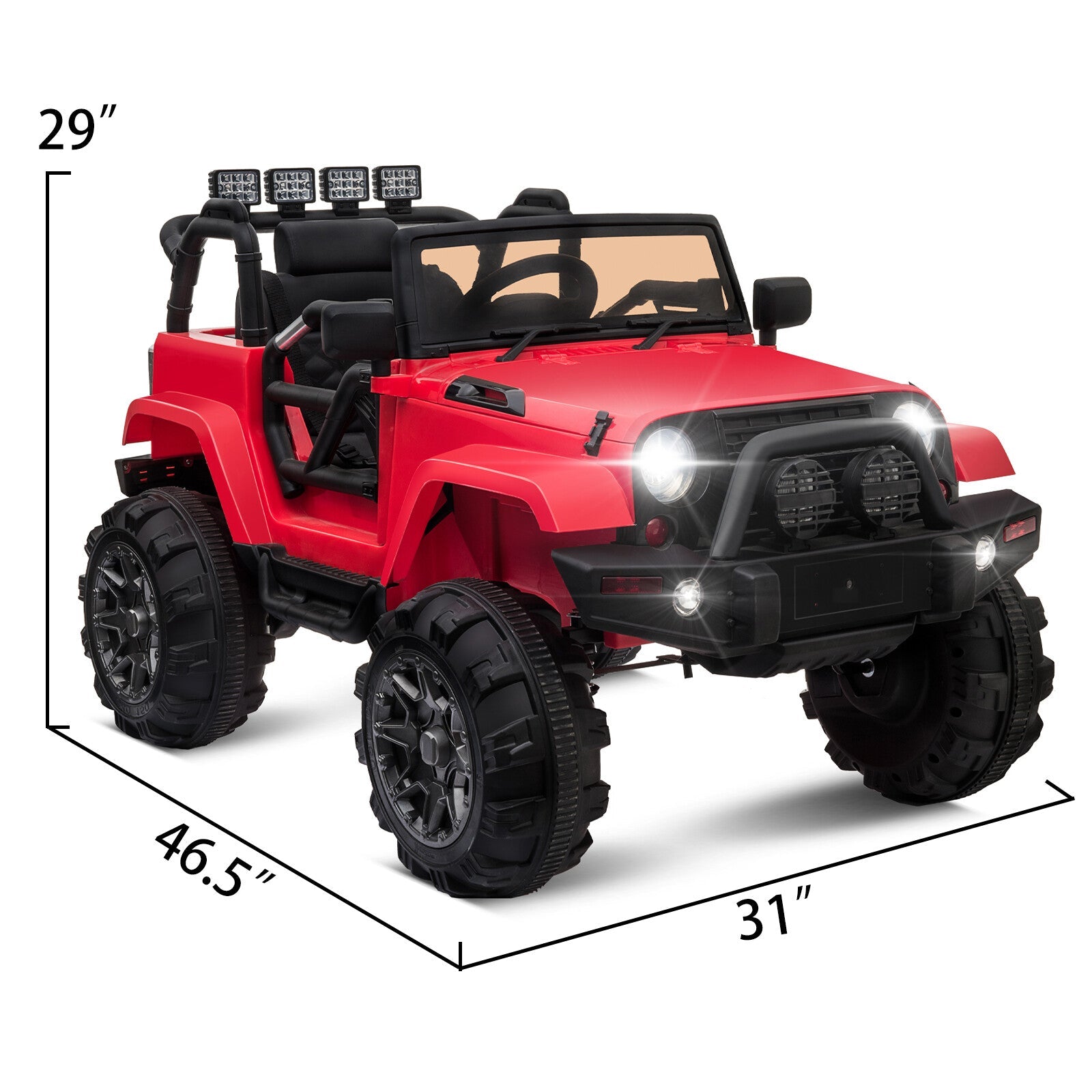 12V Kids Ride-On Jeep Truck Car with Remote Control and 3 Speed Settings