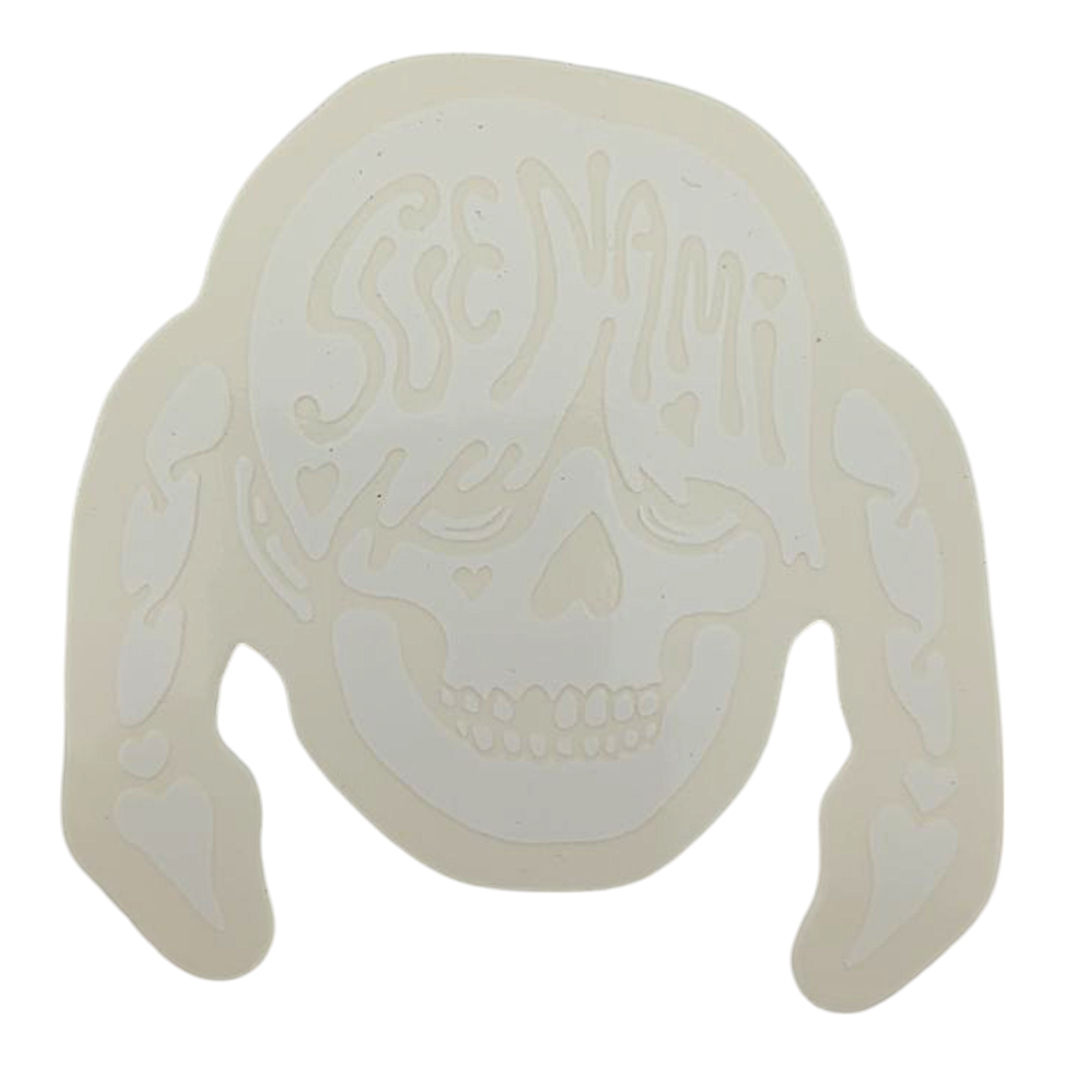 Zoltron Sue Nami's Head (White on Clear) Sticker