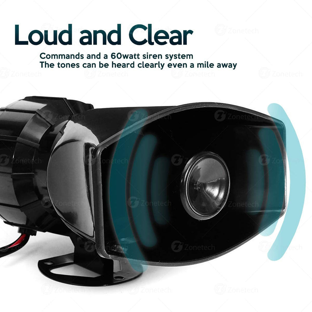 Tech 5-Tone Sound Car Siren with Mic and PA Speaker System for Emergency Vehicles